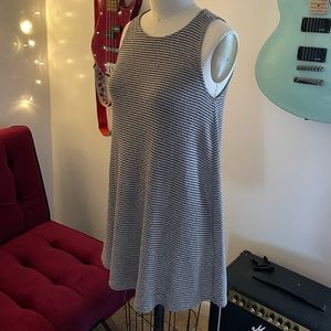 Forever 21 Grey and Black striped sleeveless lightweight sweater dress